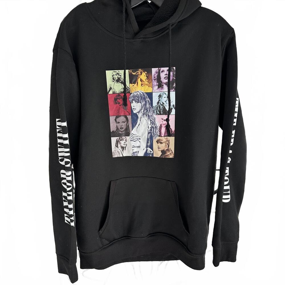 Taylor Swift The Eras Tour Unisex Black Hoodie - Large